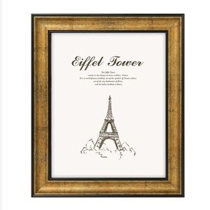 Antique Gold Black Trim Frame Landscape/Portrait Easel Stand/Sawtooth Hanger